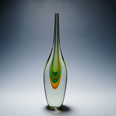 Alfredo Barbini Large Vetro Sommerso Vase Venice ca. 1960s.
