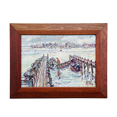 Oil Painting by  Alexander Michael - 'Return to the Island', Lake Chiemsee.