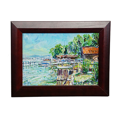 Fraueninsel, Eastern Shore &ndash; Oil Painting by  Alexander Michael, 1994.