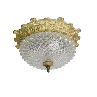 Antique Art Deco Ceiling Light / Flush Mount (Plafoniere), 1950s.