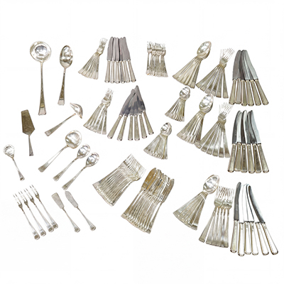 Antique Art Deco Flatware Set with 146 pieces by Colsman, ca.1930.