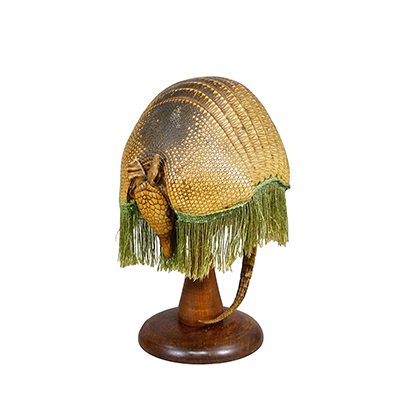 Antique Armadillo Taxidermy Table Lamp, circa 1920s.