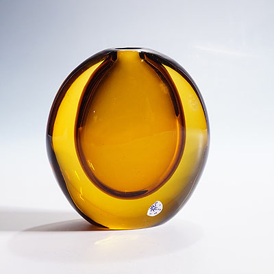 Vintage Art Glass Vase by Flavio Poli for Seguso Vetri D'Arte 1950s.