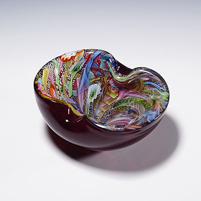 Vintage Murano Glass Bowl 'Rest of the Day' by A.Ve.M. 1950s.