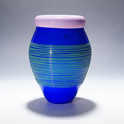 Rare Toots Zynsky Vase 'Folto' for Venini 1991.