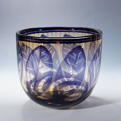 Art Glass Graal Bowl by Gunnar Cyren, Sweden 1970s.