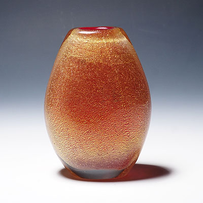 Vintage Art Glass Vase by Flavio Poli for Seguso Vetri D'Arte 1940s.