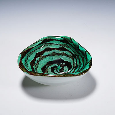 Alfredo Barbini attr. Murano Glass Bowl, Venice 1960s.