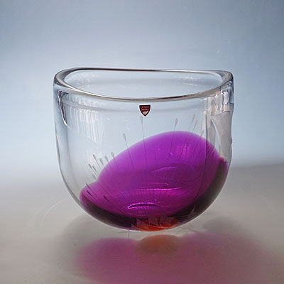 Tree of Live Art Glass Vase by Olle Alberius for Orrefors, Sweden 1977.