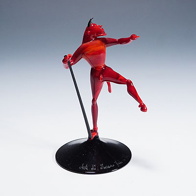 Vintage dancing devil sculpture Murano, Venice.